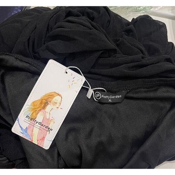 PRETTYGARDEN‎ Women's Ruched Bodycon Dress Summer One Shoulder Sleeveless - Picture 5 of 5